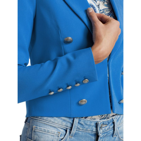 L'Agence Inez Crop Blazer Campanula Cobalt Blue Size 4 - Picture 7 of 16